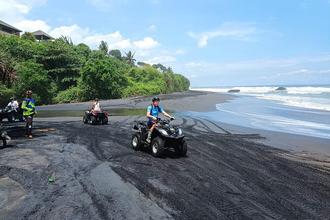 Bali ATV Ride In the beach sunset atv tour - Reaching the black-sand beach