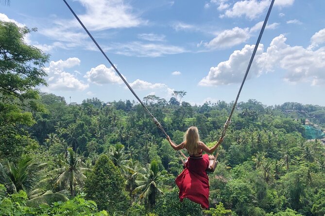 Bali White Water Rafting with Sacred Monkey Forest and Swing - My Swing Bali above the rice terraces