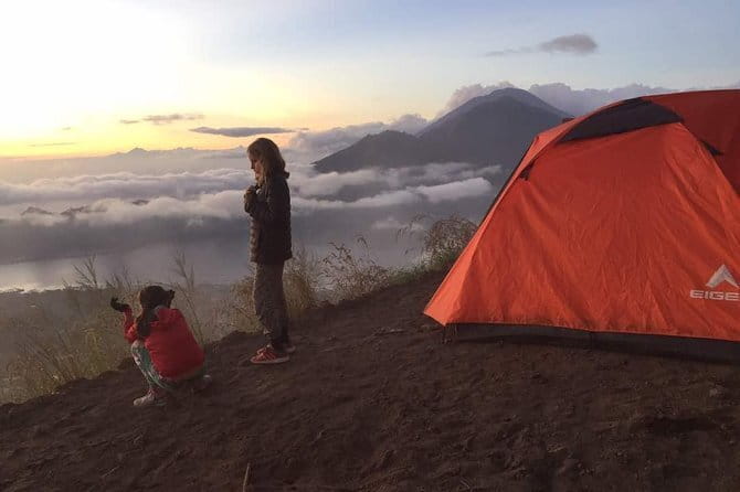 Mt Batur Camping (sunset & sunrise) - All Inclusive - Sunset, tent setup, and dinner on the volcano