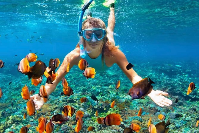 Snorkeling At Blue lagoon And Hidden waterfall - Kanto Lampo Waterfall and its photo rocks
