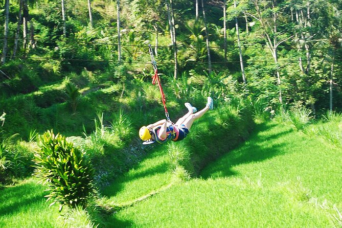 Telaga Waja River Rafting Bali & Zipline (Less Stairs) - The waterfall stop and zipline crossing